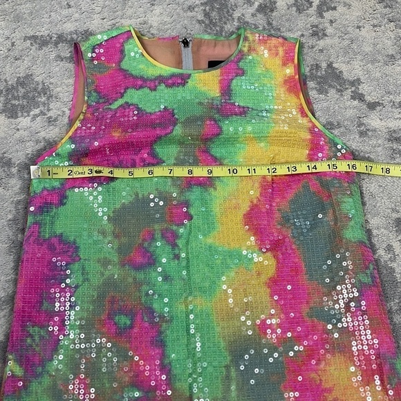 NWT Le Superbe Ibiza Days Sequin Shift Mini Dress Multi Color Tie Dye Sz 0 - Picture 10 of 15
